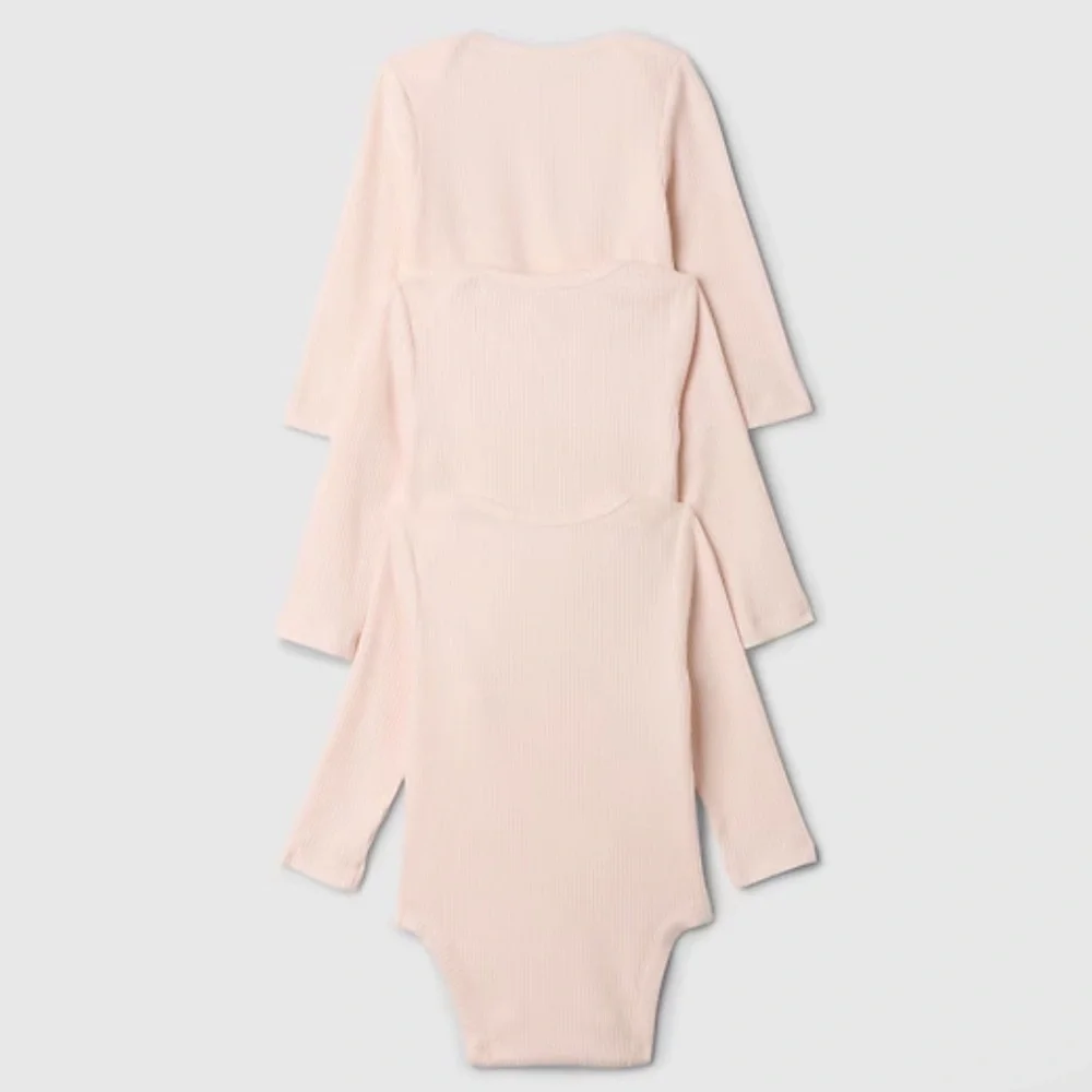 GAP Soft Pink Long Sleeve Bodysuit Set onesie